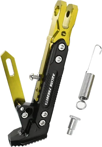 Miniatura 8 de Pata de cabra CNC ajustable para motocicleta, soporte de trípode universal de aluminio para motor/scooter, soporte lateral de pie modificado