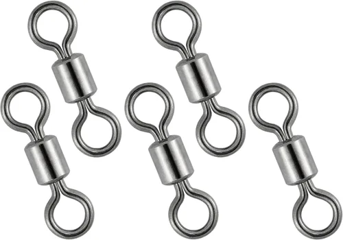 Dr.Fish Paquete de 50 anillos giratorios de pesca con mosca, anillos sólidos de alta resistencia, conectores de línea de gancho, accesorios de pesca