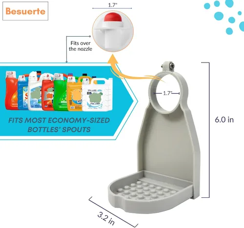 Miniatura 3 de Tidy Cup - Juego de 2 portavasos para ropa sucia, recogedor de goteo, para lavandería, duradero, sin caídas, sin goteos ni derrames. Gris
