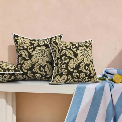 Miniatura 877 de Juego de 2 almohadas para exteriores de 16 x 16 pulgadas, repelentes al agua con interiores, para muebles de patio, hogar, jardín, geometría bohemia