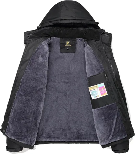 Miniatura 3 de Keevoom Chaquetas de invierno para hombre, abrigos de nieve para esquí, impermeables, con capucha, impermeables, para snowboard, rompevientos