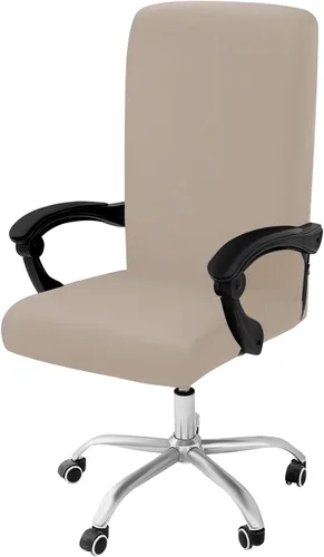 Miniatura 23 de Smiry - Fundas elásticas impresas para silla de oficina de computadora, fundas para sillas giratorias universales de escritorio, extraíbles, Negro