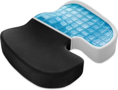Philosophy Gym Cojín de asiento de espuma viscoelástica, almohadilla de gel mejorada para silla de oficina, cómoda almohada ergonómica para silla de