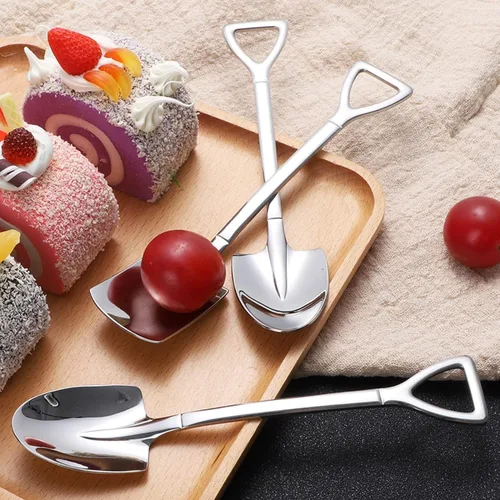 Miniatura 6 de Juego de cucharas de postre, 4 cucharas de acero inoxidable de 6 pulgadas, cuchara de fruta para helado para el hogar, cocina o restaurante