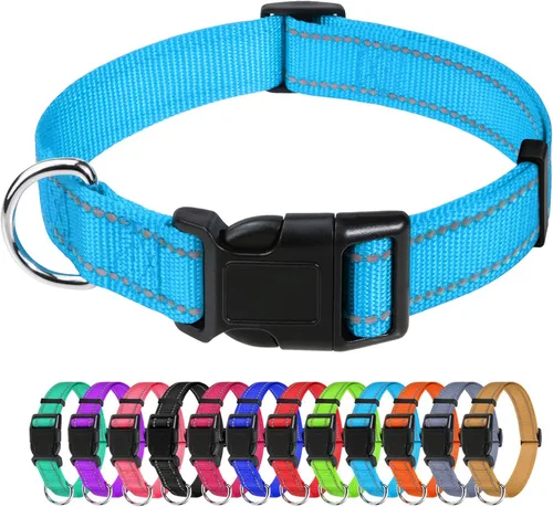 Miniatura 41 de TagME Collares de nailon reflectantes para perros, collar ajustable clásico para mascotas con hebilla de liberación rápida para perros pequeños