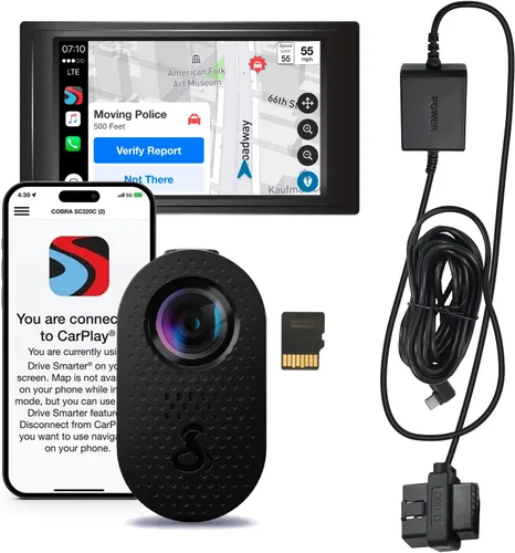 Miniatura 9 de Cobra Discreet Dash Cam (SC120) - Resolución de video QHD 1440P, WiFi integrado, visión nocturna, grabación continua, diseño compacto, tarjeta SD