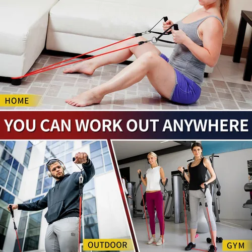 Miniatura 5 de WHATAFIT Bandas de resistencia, bandas de ejercicio, bandas de resistencia para entrenamiento, bandas de entrenamiento con asas para hombres