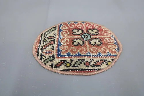 Miniatura 6 de Accesorio de comedor, Rug Supla, Kilim Supla, mantel individual beige, alfombra Supla de 10 x 10 pulgadas, mantel individual étnico, placa inferior