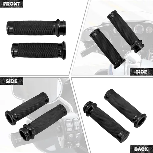 Miniatura 7 de 1" Electronic Throttle Defiance Handlebar Grips 25mm Hand Grips Fit for Harley Touring Street Glide Road King Road Glide Electra Glide #2 Negro