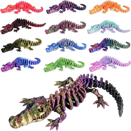 Miniatura 9 de Honoson 12 piezas de animales impresos en 3D 3D mini animales flexibles y articulados pequeños para aliviar el estrés de mascotas, para adultos