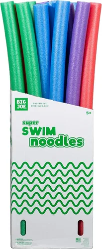 Miniatura 2 de Big Joe Paquete de 18 Fideos de Natación Fideos de Piscina, Rojo, Azul, Verde, Morado, Amarillo, Espuma, 4.5 pies, 55"L x 3.25"W x 3.25"H cada uno