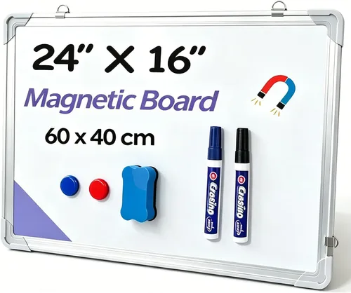 Miniatura 10 de Pizarra blanca de borrado en seco, 20 x 14 pulgadas (19.7 x 13.8 in) para pared, marco de aluminio para colgar para niños, dibujar y escribir enseñar
