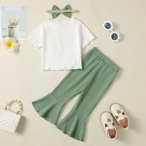 Miniatura 59 de Kucnuzki Conjunto de ropa para bebé niña pequeña, camisa de manga con volantes, pantalón floral, ropa de otoño e invierno para niña