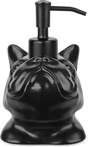 Miniatura 4 de Dispensador con Forma de Bulldog Francés de Jabón/Loción/Desinfectante de Manos Dispensador con Bomba de Cerámica de Acero Inoxidable Bulldog