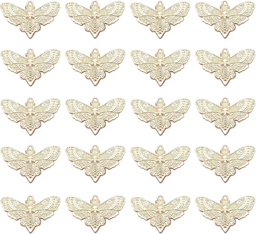 Miniatura 8 de 20PCS Skull Head Moth Pendant Alloy Gothic Moth Charms Death Head Insect Jewelry Charms For Jewelry Making DIY Bracelets Necklaces Crafts