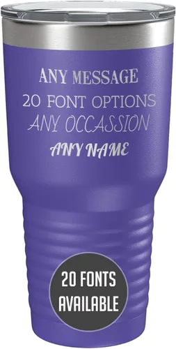 Miniatura 53 de Vaso de acero inoxidable aislado con tapa de 20 onzas (17 colores) personalizado con recubrimiento en polvo, grabado personalizado, nombre
