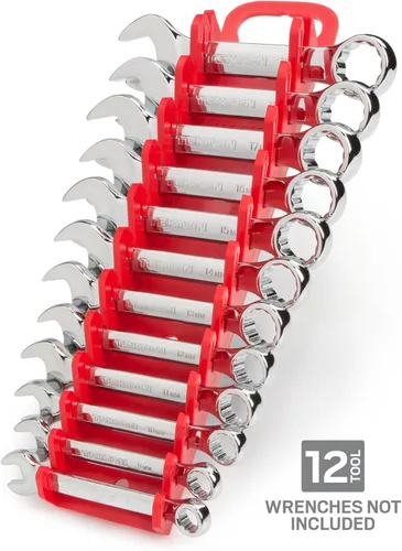 Miniatura 2 de TEKTON Soporte de llave combinada de 12 herramientas (rojo) ORG21212 Fabricado en Estados Unidos