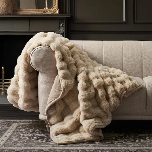 Miniatura 17 de EverGrace - Manta ultra suave de lujo, esponjosa, de pelo de conejo sintético, cálida y gruesa, para cama, reversible, para sofá, silla, color gris
