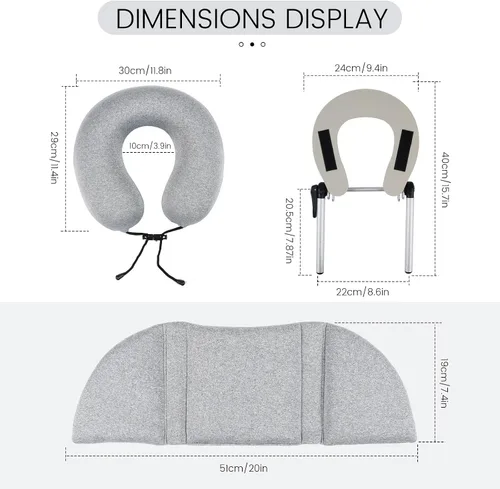 Miniatura 3 de TRENDBOX Mesa de masaje, almohada de espuma viscoelástica, almohada de masaje de espuma viscoelástica multifuncional ajustable para oficina, sueño