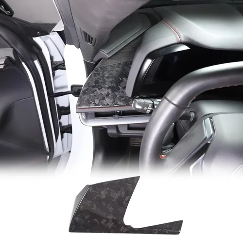 Miniatura 8 de Cubierta de panel lateral de consola central de fibra de carbono real compatible con Chevrolet Corvette C8 2020-2025, accesorios para panel lateral