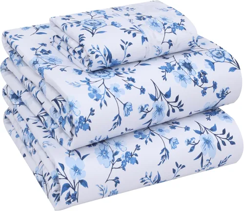 Miniatura 65 de RUVANTI Juego de sábanas divididas tamaño King de 100 % algodón para cama ajustable, 5 piezas, ropa de cama de tejido de percal suave y Guisante