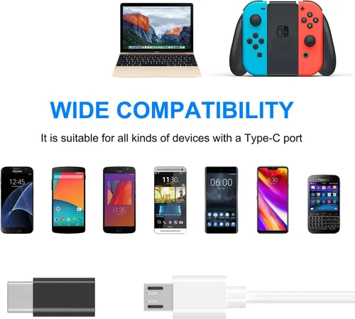 Miniatura 2 de Paquete de 4 adaptadores micro USB a USB C, adaptador Micro-USB hembra a USB-C macho OTG compatible con iPhone 15 16 17, Samsung Galaxy S10 S9 S8