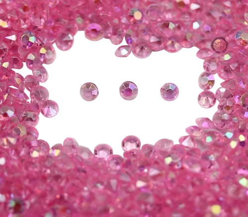Miniatura 5 de Allstarco 3000PCS 0.197 in Rosa Quilate Acrílico Diamante Confeti AB Recubrimiento Para Mesa Scatter Boda Decoraciones Jarrón Rellenos