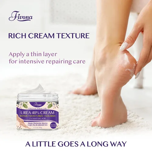 Miniatura 3 de FIVONA Crema para pies 40% urea para talones secos agrietados, crema suavizante de callos extra fuerte con ácido salicílico al 2%, árbol de té