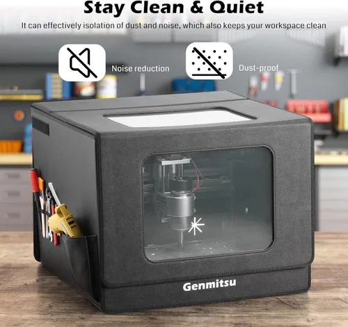 Miniatura 4 de Genmitsu Kaba - Caja plegable CNC para máquina CNC, reducción de ruido, a prueba de polvo, con barra de herramientas lateral, para 3018-PRO