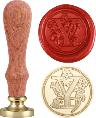Miniatura 21 de Yoption Classic timbre para estampar en cera, 26 letras de la A a la Z, retro, s