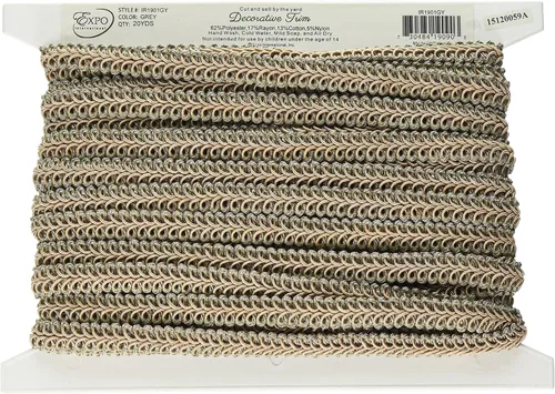 Miniatura 14 de Trims by The Yard Alice - Borde trenzado tejido clásico, ribete versátil de 1/2 pulgada para coser, ribete decorativo lavable para disfraces, Natural