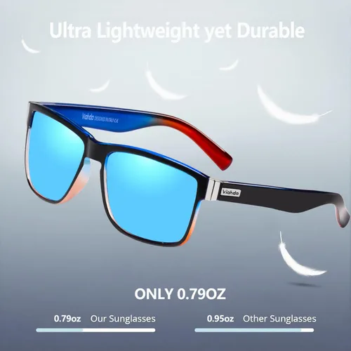 Miniatura 5 de Gafas de sol deportivas polarizadas para hombre Ciclismo Correr Pesca Golf Moda Gafas de sol Mujeres HD6009 C11 Azul Naranja Montura Azul Espejo