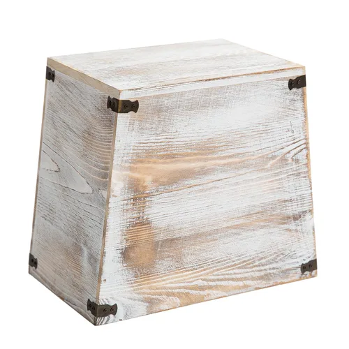 Miniatura 4 de Basurero de madera con antorchas de estilo rústico gris con soportes decorativos de metal para dormitorio, sala de estar, baño y oficina