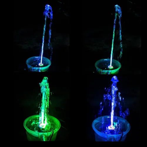 Miniatura 3 de Lewisia Bomba de agua sumergible con cabezal rociador de hongos de cristal, anillo de fuente de 12 LED, cable de 6 pies con certificación UL, ideal