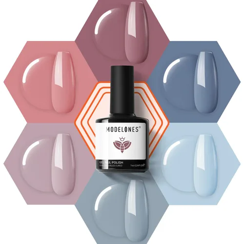 Miniatura 37 de modelones Juego de esmalte de uñas de gel, 0.5 onzas líquidas, base sedosa mejorada y capa superior extra brillante, transparente, no se limpia