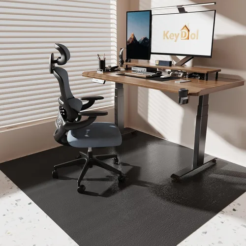Miniatura 22 de Tapete de oficina de 30 x 48 pulgadas para suelo de madera dura con diseño de plumas 3D, impermeable y antideslizante, tapetes de oficina para Negro