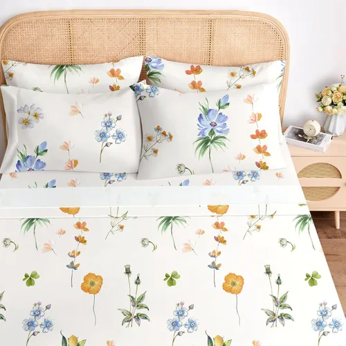 Miniatura 7 de BYSURE Juego de sábanas estampadas de reno y árbol de Navidad, 6 piezas (tamaño King, árbol de Navidad), ropa de cama de microfibra con bolsillo