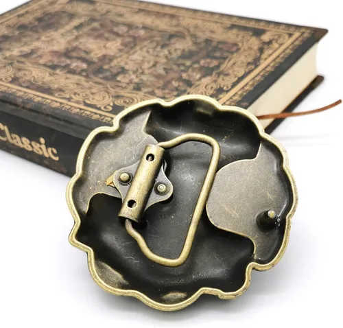 Miniatura 6 de YOQUCOL Hebilla de cinturón de estilo vikingo de la vendimia hebilla de cinturón de cruz del nudo celta para los hombres