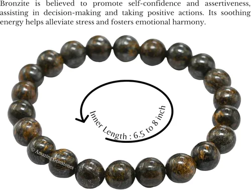Miniatura 820 de Amazing Gemstone Pulsera de cristal para mujeres y hombres, pulsera de cristal curativo de protección, pulsera elástica con cuentas de piedras
