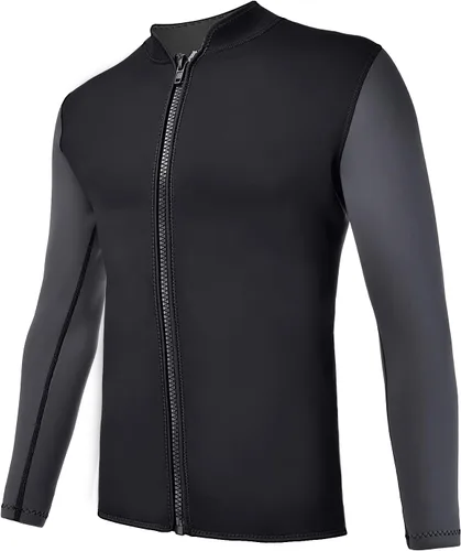 Miniatura 16 de Wetsuits Top Jacket Women Men 2mm Neoprene Long Sleeve Shirt Front Zipper Vest Wet Suit Keep Warm for Adult Youth Diving Surfing Swimming Water