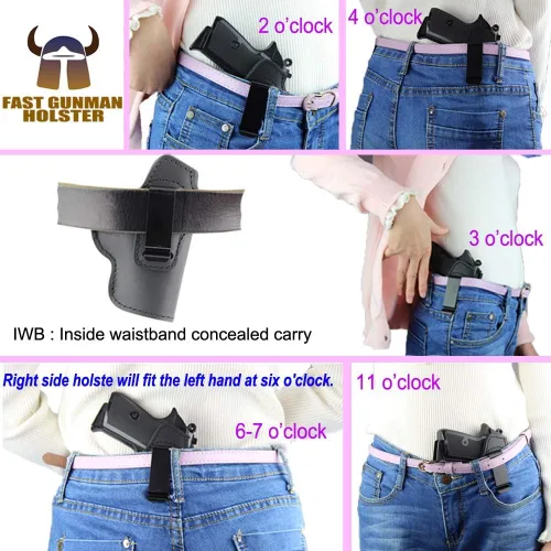 Miniatura 4 de IWB - Funda de cuero para interior de cintura oculta que se adapta a: Taurus G2C G3C / G2S / TH9c TH40c COMPACT / PT111 MILLENNIUM G2 / 709 740 SLIM