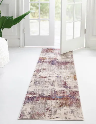 Unique Loom Colección Deepa - Alfombra de área con diseño de nube (Runner 2 pies 0 pulgadas x 6 pies 0 pulgadas, multicolor / beige)