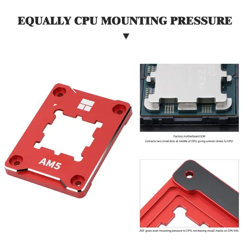 Miniatura 5 de Thermalright ASF-RED AM5 Soporte para CPU, marco de fijación antiflexión correctivo, montaje fijo AM5 de ajuste completo sin marcas, marco de Rojo