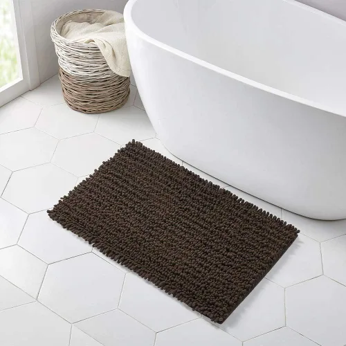 Miniatura 337 de Walensee Alfombra de baño antideslizante (24x17 pulgadas, rosa polvoriento) absorbente de agua, súper suave, lanuda de felpilla, lavable a máquina