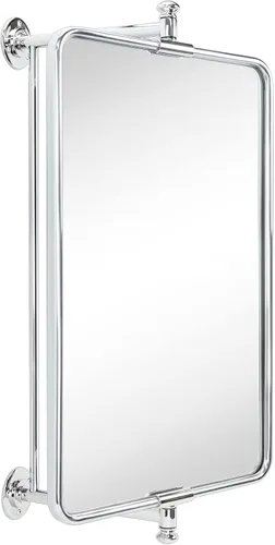 Miniatura 2 de TEHOME Espejo rectangular redondeado negro pivot-N-View para tocador de baño, espejo giratorio inclinable para tocador de esquina, 14 x 22 pulgadas
