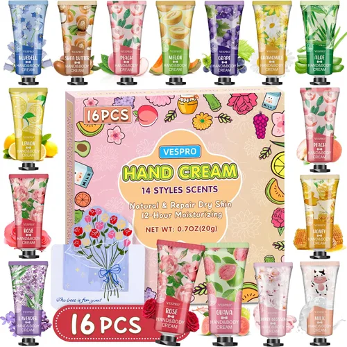 Miniatura 8 de Paquete de 56 Set de Regalos de Crema de Manos, Rellenos de Medias para Mujeres, Loción de Manos a Granel Tamaño de Viaje para Manos Secas y Crema
