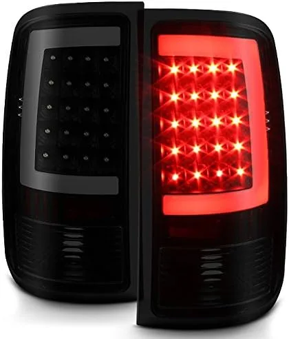 AKKON - Para 07-14 GMC Sierra 1500 2500 3500HD, camioneta, carcasa negra, lente ahumada, luz de freno LED de forma C Negro humo