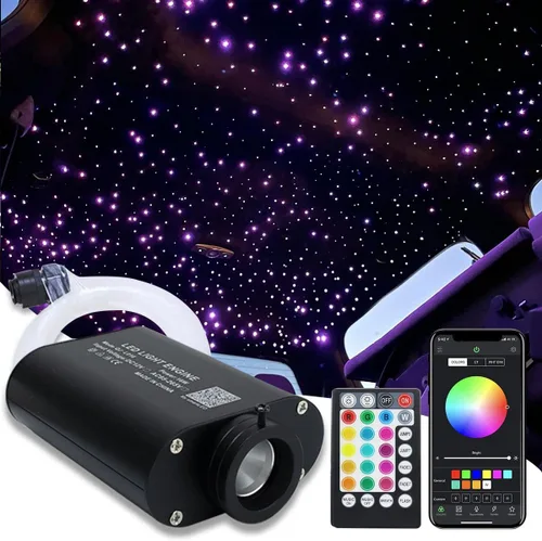 Miniatura 13 de AMKI Luces de fibra óptica de 16 W, kit de luz de techo Starlight con aplicación/control remoto, modo activado por sonido para decoración
