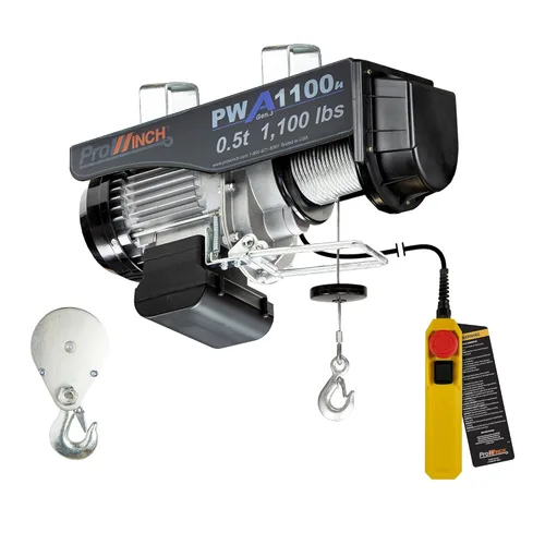 Miniatura 13 de Prowinch Polipasto eléctrico, 110 V, capacidad de elevación de 1100 libras, altura de elevación de 38 pies, control remoto inalámbrico