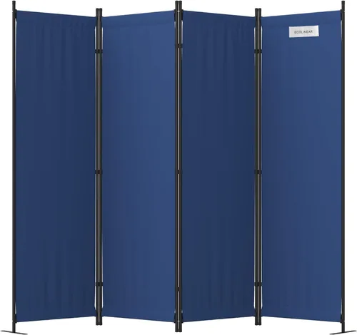 Divisor de habitación de 4 paneles de pantalla plegable para el hogar, oficina, dormitorio, decoración de interiores, acentos de privacidad (azul)